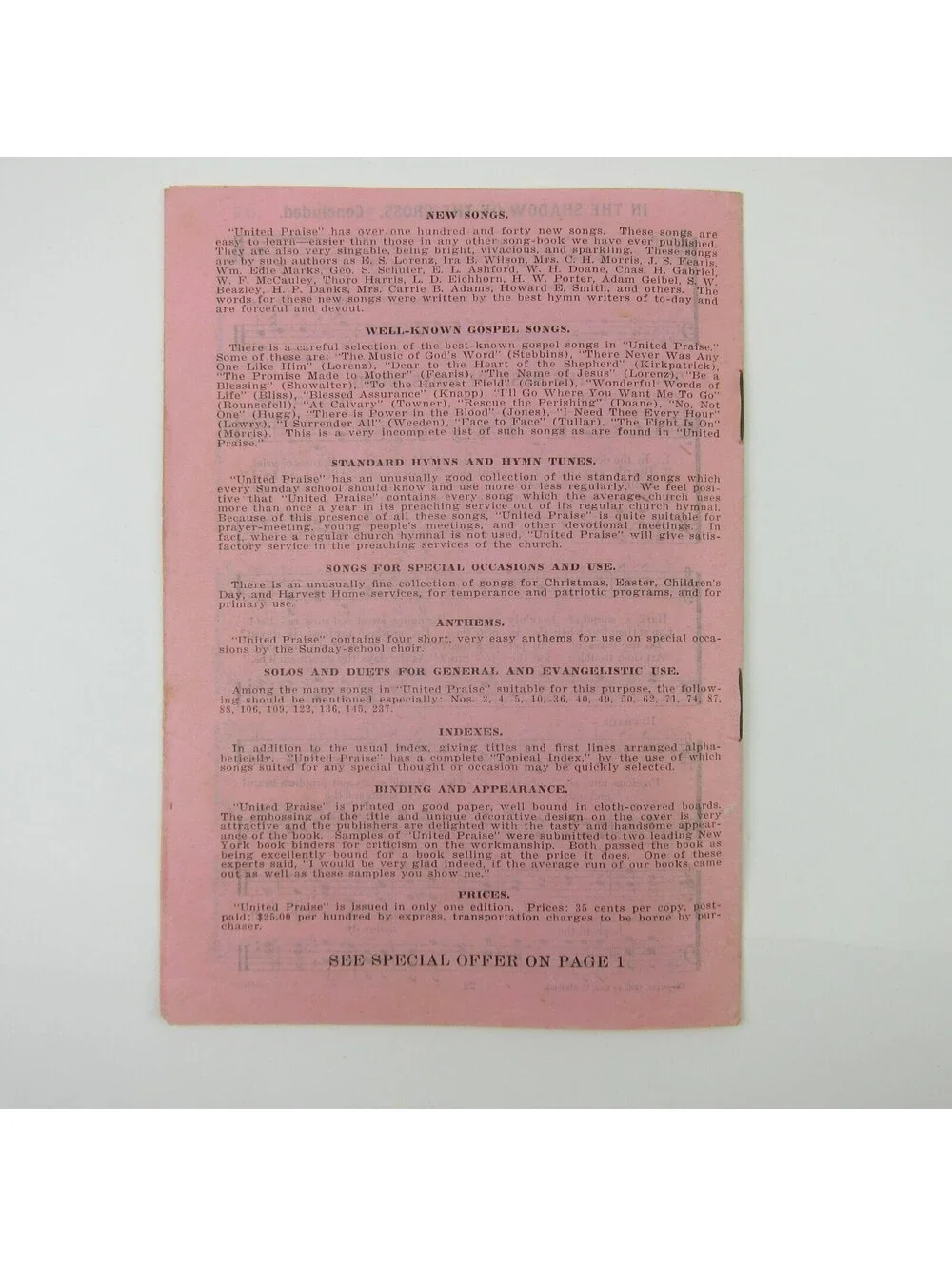 Sheet Music Sunday School Songs Lorenz Publishing Co Dayton Ohio Antique 1908